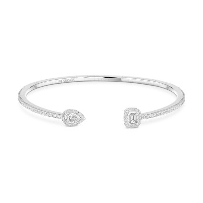 Bracelet Messika My Twin Toi & Moi pavé en or blanc et diamants 2x0.15ct