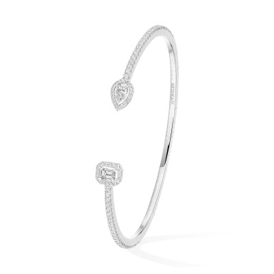 Bracelet Messika My Twin Toi & Moi pavé en or blanc et diamants 2x0.15ct