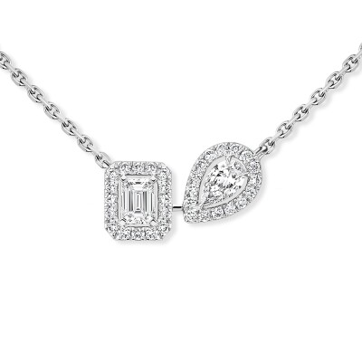 Collier Messika My Twin Toi & Moi en or blanc et diamants