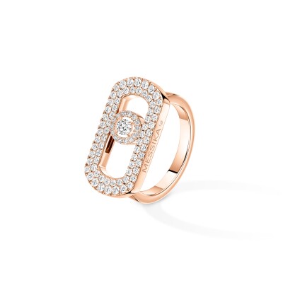 Bague Messika So Move pavée en or rose et diamants