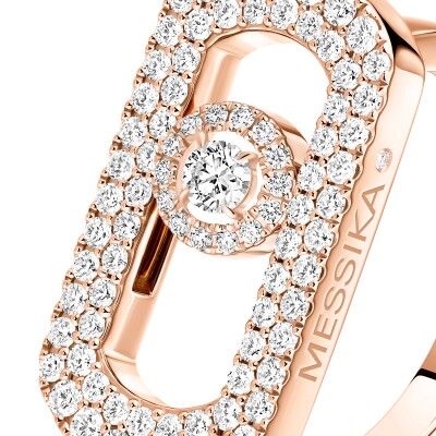 Bague Messika So Move pavée en or rose et diamants