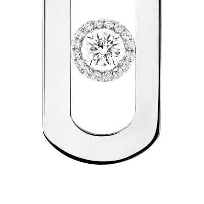 Boucles d'oreilles pendantes Messika So Move XL en or blanc et diamants