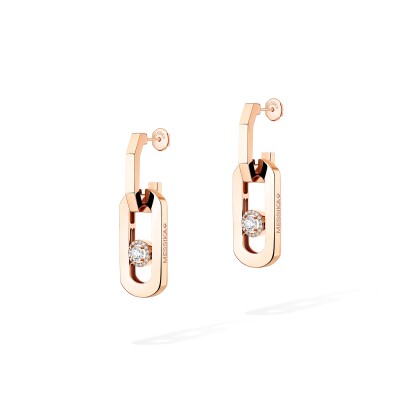 Boucles d'oreilles pendantes Messika So Move XL en or rose et diamants