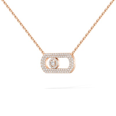 Collier Messika So Move pavé en or rose et diamants