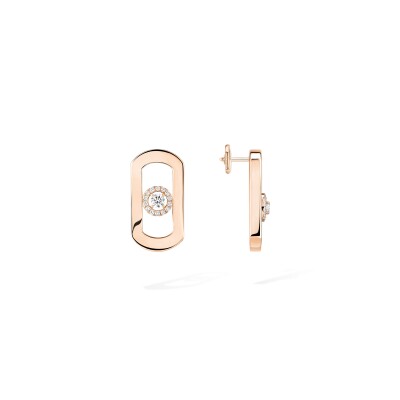 Boucles d'oreilles Messika So Move en or rose et diamants
