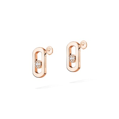 Boucles d'oreilles Messika So Move en or rose et diamants