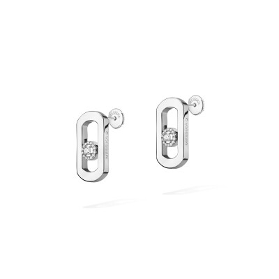 Boucles d'oreilles Messika So Move en or blanc et diamants