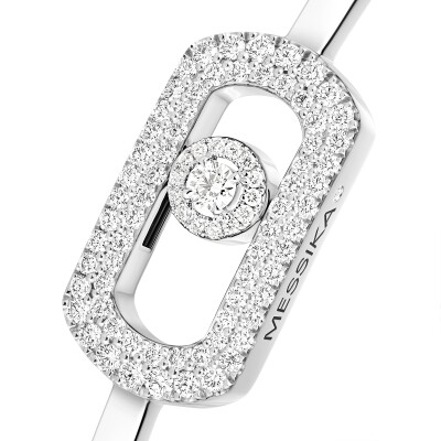 Messika So Move bangle bracelet, white gold and pave diamonds