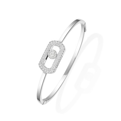 Messika So Move bangle bracelet, white gold and pave diamonds