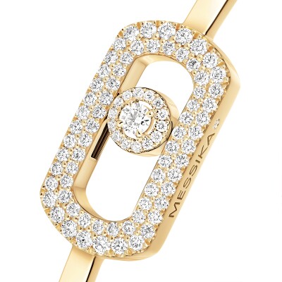 Messika So Move bangle bracelet, yellow gold and pave diamonds