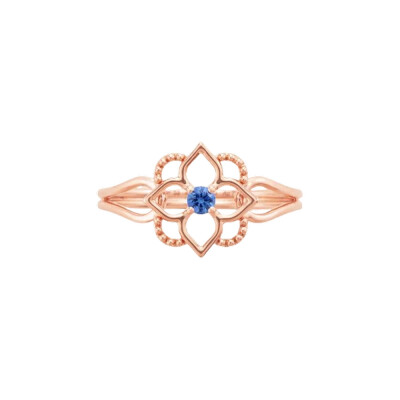 Mellerio Mini Giardino ring in pink gold and blue saphire