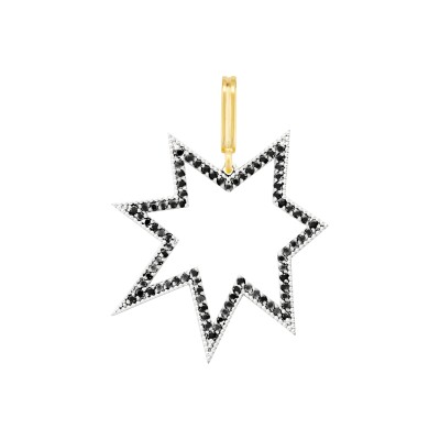Mellerio Star Medal with black diamonds in white gold and yellow gold