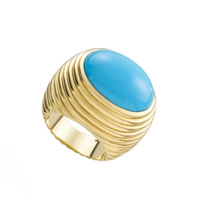 Bague NeverNot Grab n Go – Ready 2 Love en or jaune et turquoise.