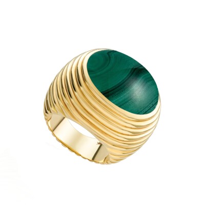 Bague NeverNot Grab n Go – Ready 2 Pleasure en or jaune et malachite.