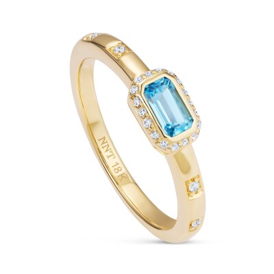 NeverNot ‘Grab n Go’ Ring – Ready 2 Radiate in yellow gold with blue topaz and diamonds
