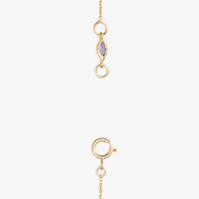 Collier Sophie d'Agon Ava 1 Marine en or jaune, saphirs bleu marine, saphirs bleu ciel et diamants