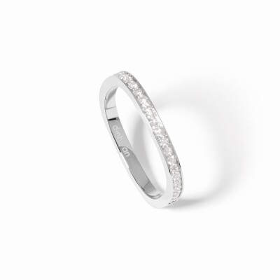 Dinh Van Carrée 2mm platinum and diamond pavé wedding band