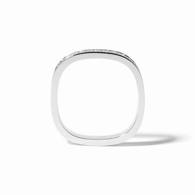 dinh van 4mm square wedding band paved with platinum and diamonds