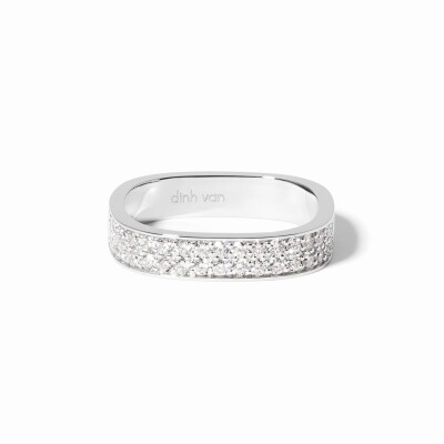 dinh van 4mm square wedding band paved with platinum and diamonds