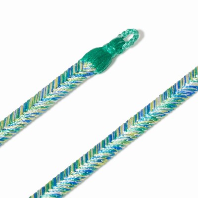 Dinh van woven bracelet with lagoon green link in white gold