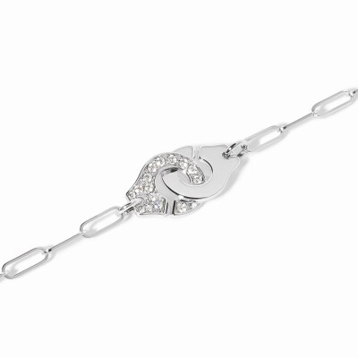 Menottes dinh van medium (R12) chain bracelet in white gold and diamonds