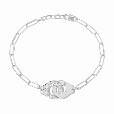 Menottes dinh van medium (R12) chain bracelet in white gold and diamonds