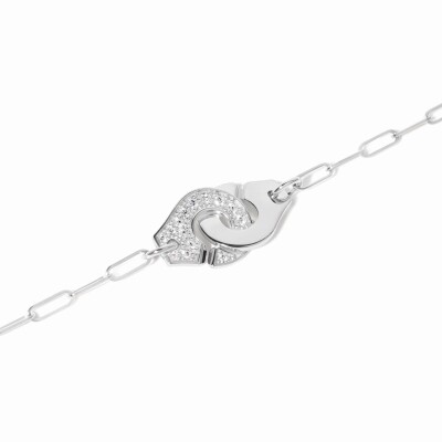 Menottes dinh van small (R10) chain bracelet in white gold and diamonds
