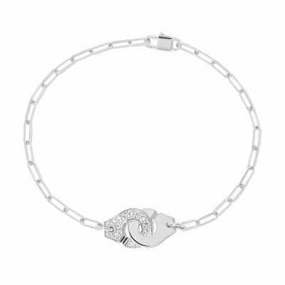 Menottes dinh van small (R10) chain bracelet in white gold and diamonds