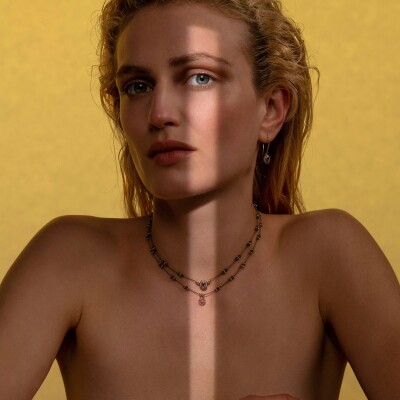 Collier Tityaravy Mony F en or jaune, rubellite, tsavorites et diamants