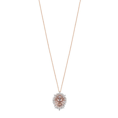 Collier Kismet by Milka Innerland Mini Lion en or rose et diamants