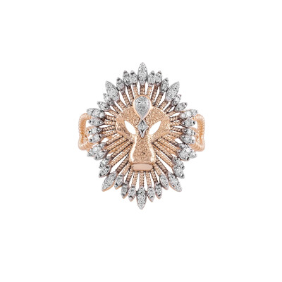 Kismet By Milka Innerland Mini Lion Ring in rose gold and diamonds