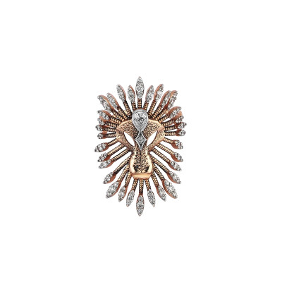 Kismet By Milka Innerland Lion Ring, with rose gold and diamonds