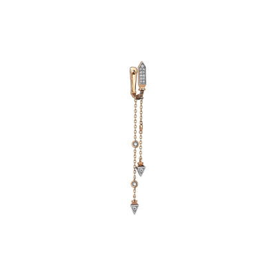 Kismet by Milka Balconies Drizzle Dangling Chain Single Earring in Rose Gold and Diamonds