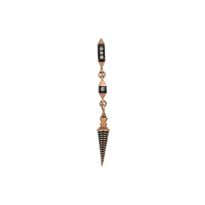 Kismet by Milka Balconies Objet Drop Single Earring in Rose Gold and Diamonds
