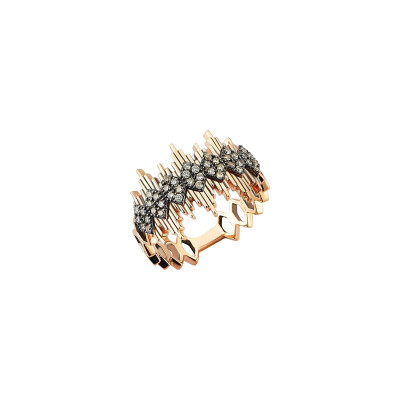 Kismet Ring by Milka Balconies Apex in rose gold and champagne diamonds