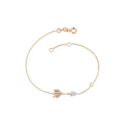 Bracelet Kismet by Milka Victory Solitaire Arrow en or rose et diamants