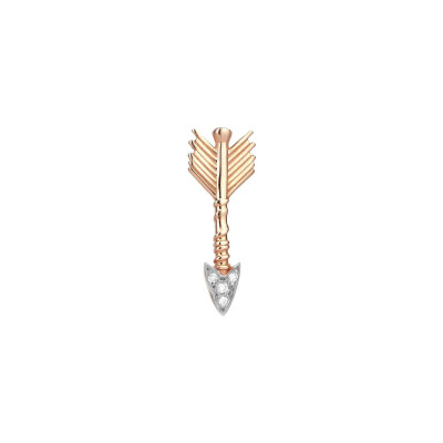 Kismet by Milka Single Earring in Medium Arow, rose gold and diamonds