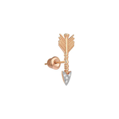 Kismet by Milka Single Earring in Medium Arow, rose gold and diamonds