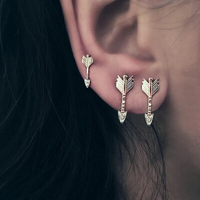 Kismet by Milka Single Earring in Medium Arow, rose gold and diamonds