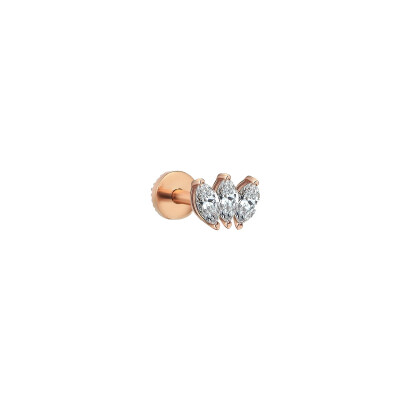 Kismet by Milka Marquise Trio piercing in Rose Gold and Diamonds