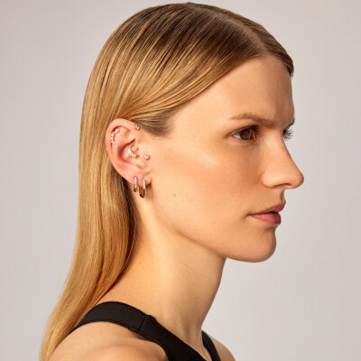 Kismet by Milka Marquise Trio piercing in Rose Gold and Diamonds