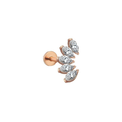 Kismet Earrings by Milka Marquise Allure in rose gold and diamonds
