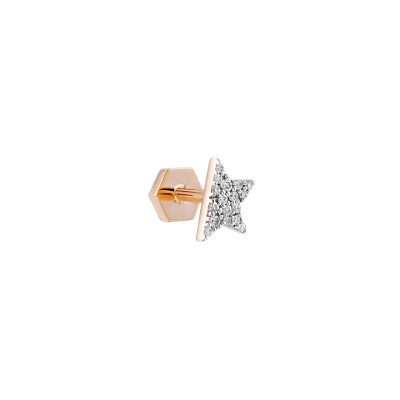 Kismet by Milka Comet Mini Earring in Rose Gold and Diamonds