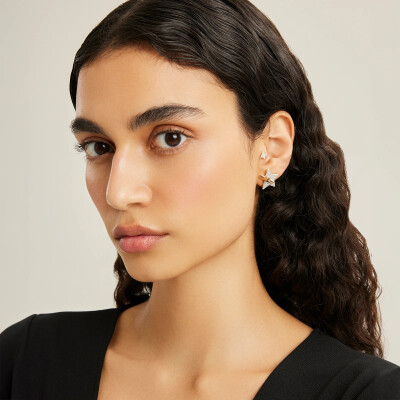 Kismet by Milka Comet Mini Earring in Rose Gold and Diamonds