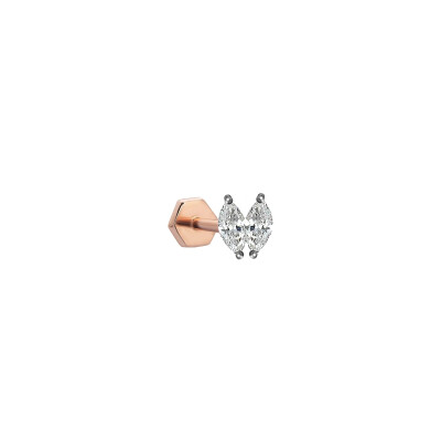 Piercing Kismet by Milka Marquise Duo en or rose et diamants