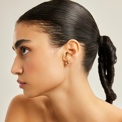 Piercing Kismet by Milka Marquise Duo en or rose et diamants