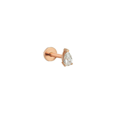 Kismet by Milka Pear Mini Earrings in Rose Gold and Diamonds