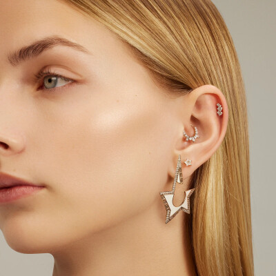 Kismet Piercing by Milka Step Baguette in Rose Gold and Diamond