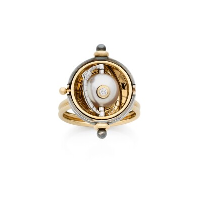 Elie Top Compagnie Céleste Sphere Ring with Akoya pearl