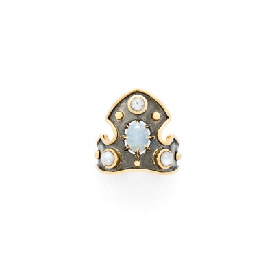 Elie Top La Dame du Lac Blason Opal Ring